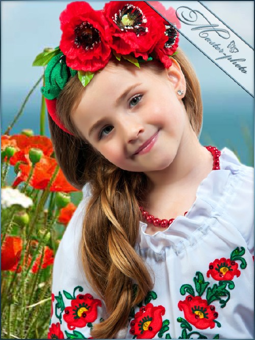 Шаблон девочкам для photoshop - Маковая принцесса