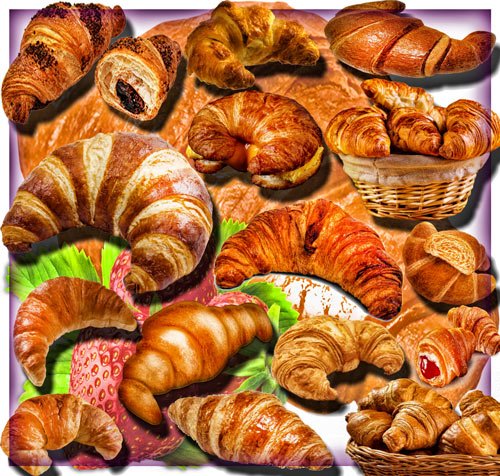 Png клип-арты - Круассаны